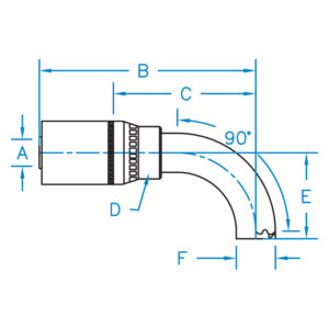 MMSP90-16-25 by Kurt Hydraulics | Metric Standpipes | 90 Degree Tube | for 1" Hose ID