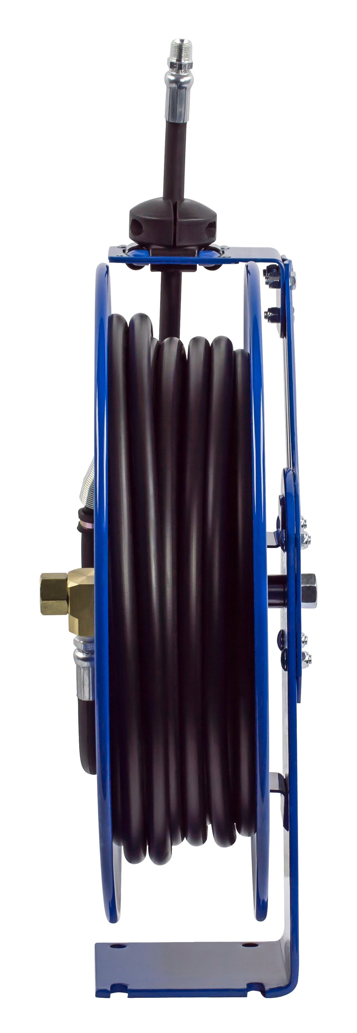 MP-N-535 by Coxreels | SH Series | 1,500 PSI Spring Driven Hose Reel for Air, Water & Oil | 3/4" Hose ID, 3/4" FNPT Inlet x 3/4" MNPT Hose End | Steel | 35ft Rubber Hose Included
