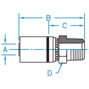 MP-14-12-R5 by Kurt Hydraulics | Jump Size | Male Pipe NPTF | Rigid | for 7/8" Hose ID