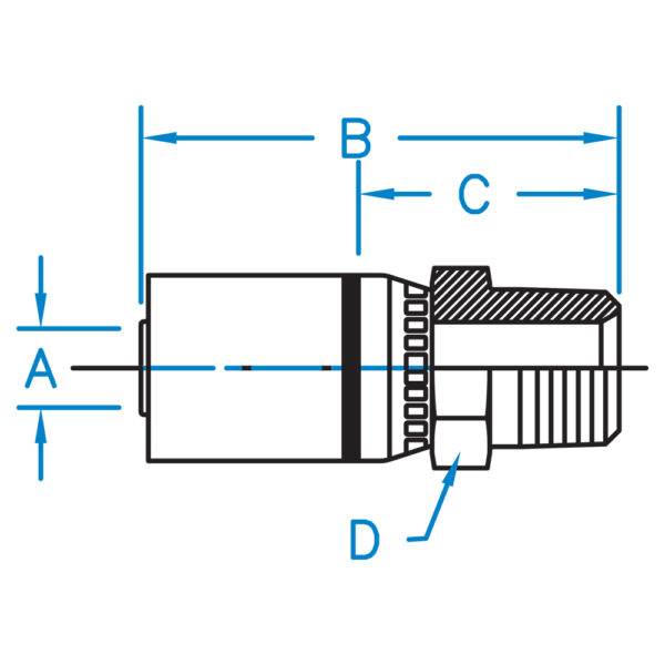 MP-05-04-SST by Kurt Hydraulics | Jump Size | Male Pipe NPTF | PTFE Coupling | for 5/16" Hose ID