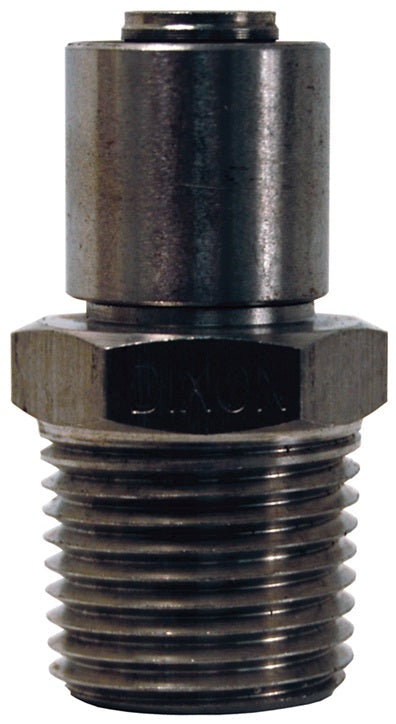 MPS-04-02 by Dixon Valve | Crimp Fitting for PTFE Hose | with Crimp Collar | 1/8" Rigid Male Pipe x -04 Hose Size | 304 Stainless Steel
