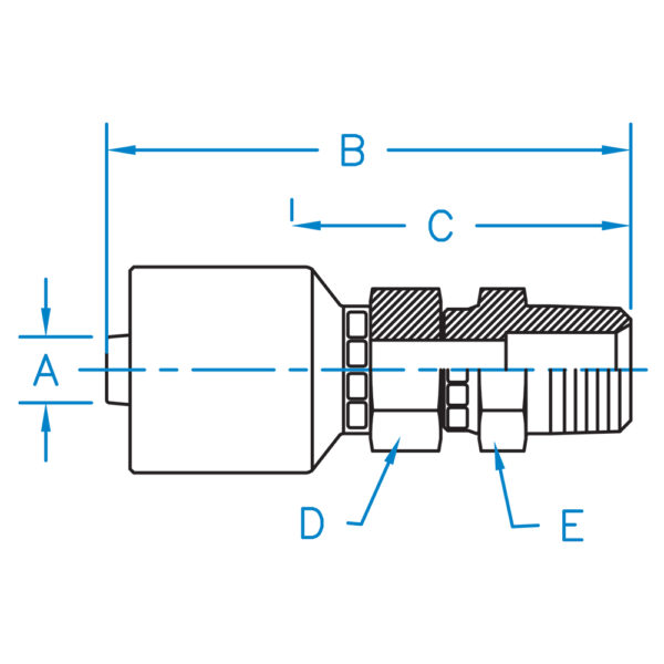 MPX-08-12-K2 by Kurt Hydraulics | K2 Style Hydraulic Fitting | 1/2" Hose Barb x 3/4" Male NPTF Swivel | Carbon Steel