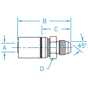 MS-08-08 by Kurt Hydraulics | Male SAE 45 Degree | Rigid | for 1/2" Hose ID