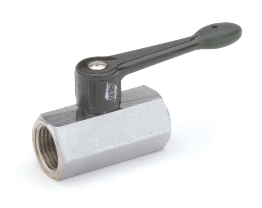 MV200-2 by Parker | Ball Valve | 1/8" Female Pipe Thread | .83" Hex | 3.64" Length | Straight | Chrome Plated Brass | Pack of 10