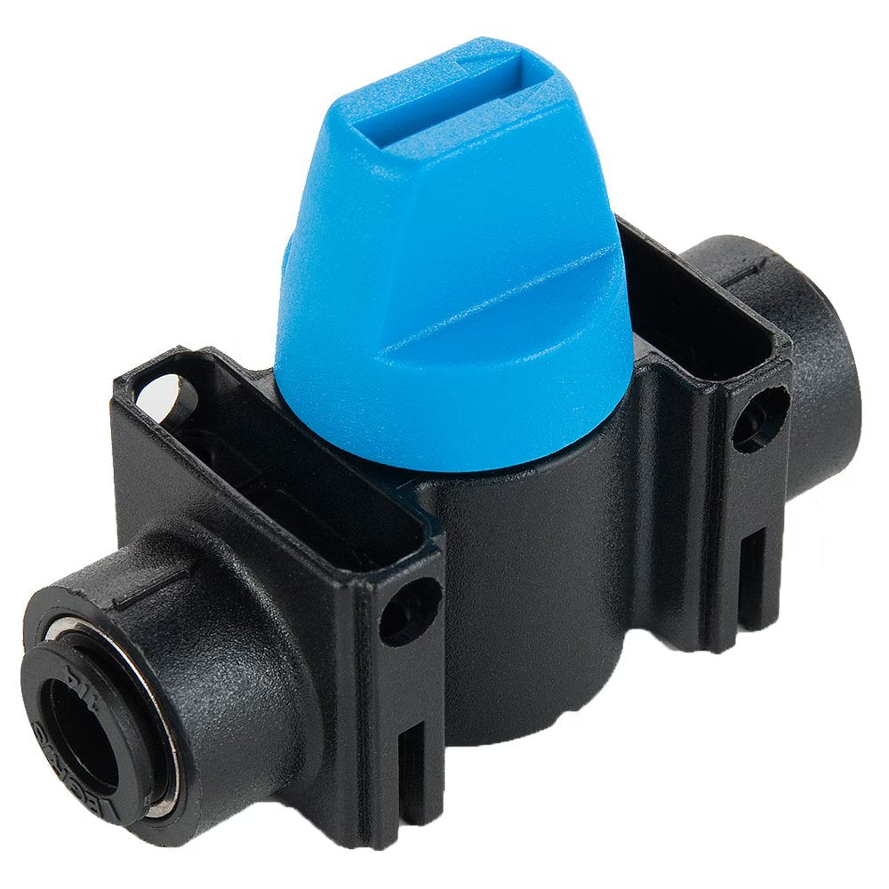 MV309-10M by Parker | Mini Ball Valve | 10 mm Push-to-Connect | 66 mm Length | 43 mm Width | 30 mm Height | Straight | Nylon | Pack of 5