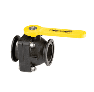 MVS220CF by Banjo | Manifold Flange Connection for Full Port Manifold "Stubby" Valve | 2" Flange x 2" FP Flange | Opening Thru Ball: 2" | 150 PSI | Polypropylene | Pack of 9