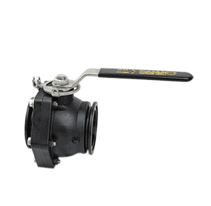 MVS300HSFP by Banjo | Manifold Flange Connection for Manifold "Stubby" Valve with Stainless Steel Ball, Stem & Handle | Full Port | 3" Flange x 3" Flange | Opening Thru Ball: 3" | 100 PSI | Polypropylene