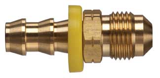POFMSA-0606 by Kuriyama | Push-On Hose Fitting | 3/8" Hose Barb x 3/8" Male SAE 45° Flare | Brass