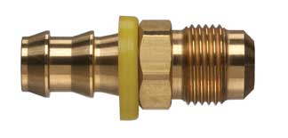 POFMJS-1212 by Kuriyama | Push-On Hose Fitting | 3/4" Hose Barb x 3/4" Male JIC 37° Flare | Brass