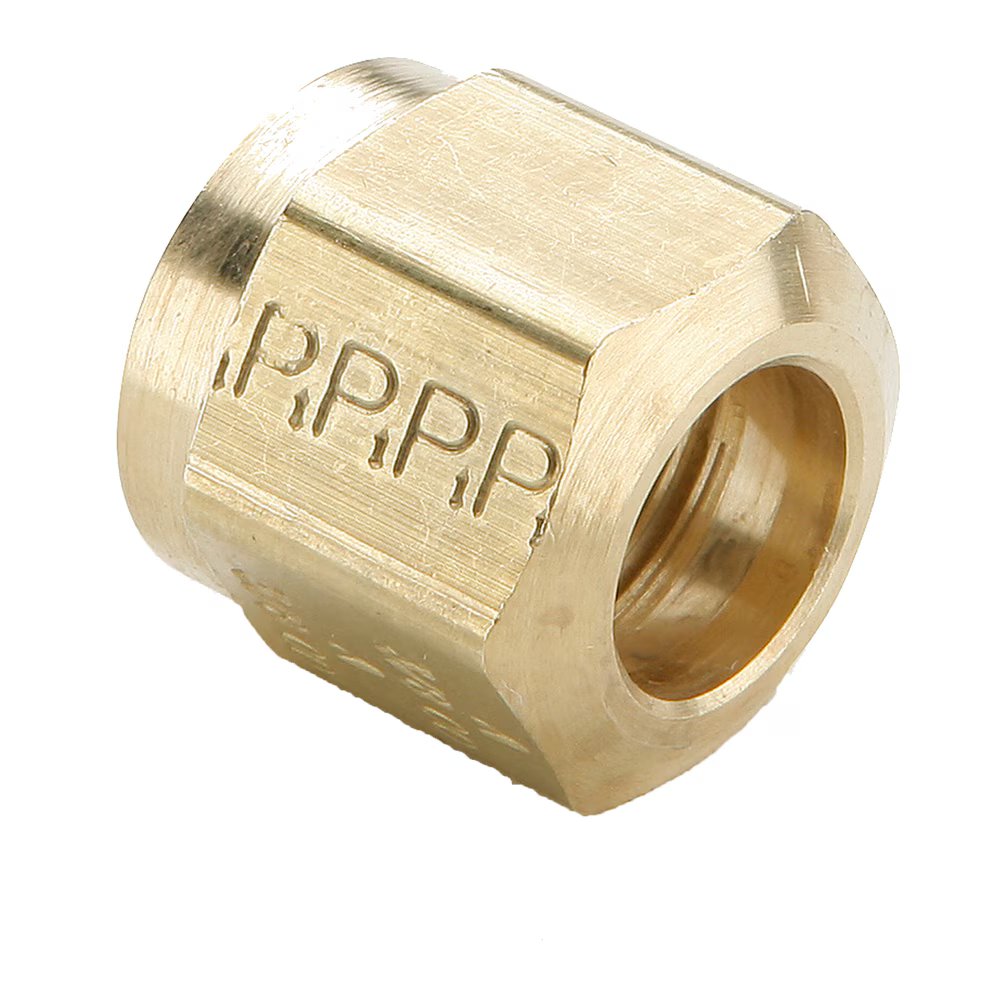 61NTA-4 by Parker | Air Brake–NTA® Fittings | 1/4" Nut x 7/16" Female Thread | 9/16" Hex | .45" Length | Straight | Brass | Pack of 25