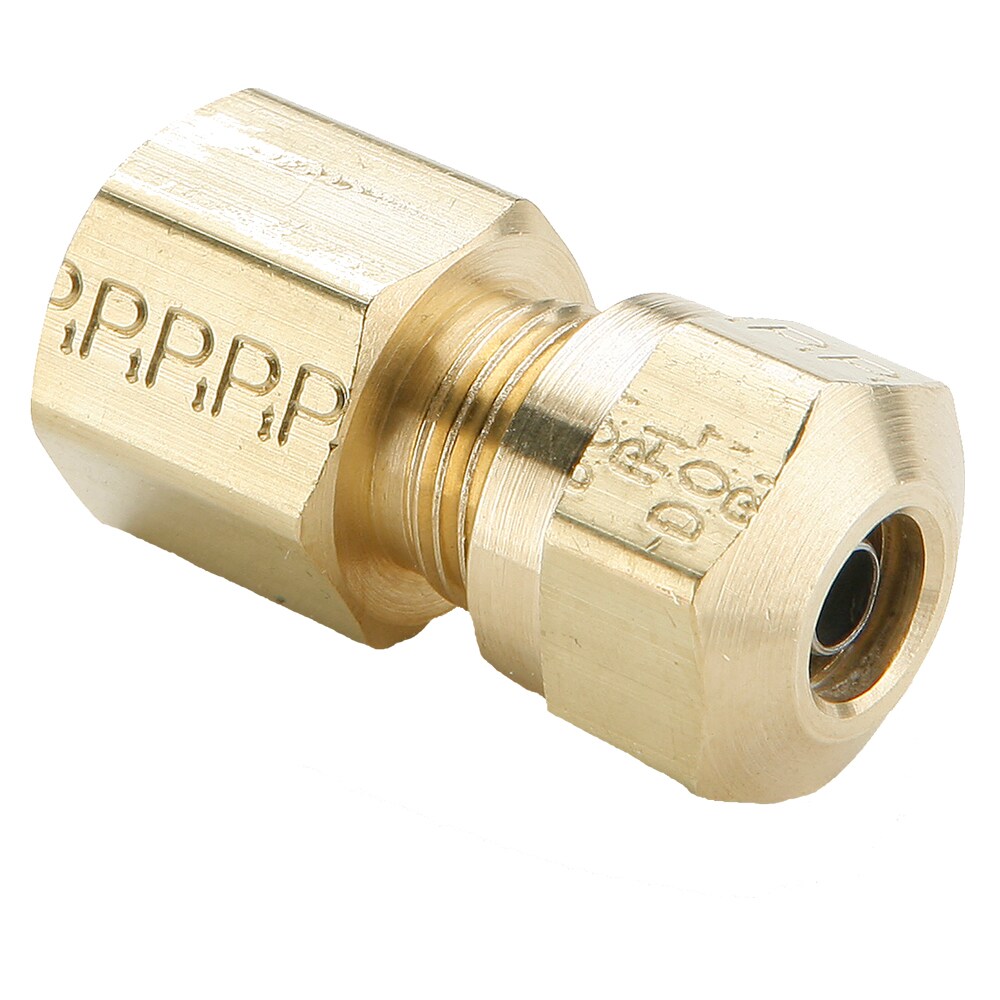66NTA-4-2 by Parker | Air Brake–NTA® Fittings | 1/4" Tube Size Connector x 1/8" Female Pipe Thread x 7/16" Thread | 9/16" Hex | 1.17" Length | Straight | Brass | Pack of 10