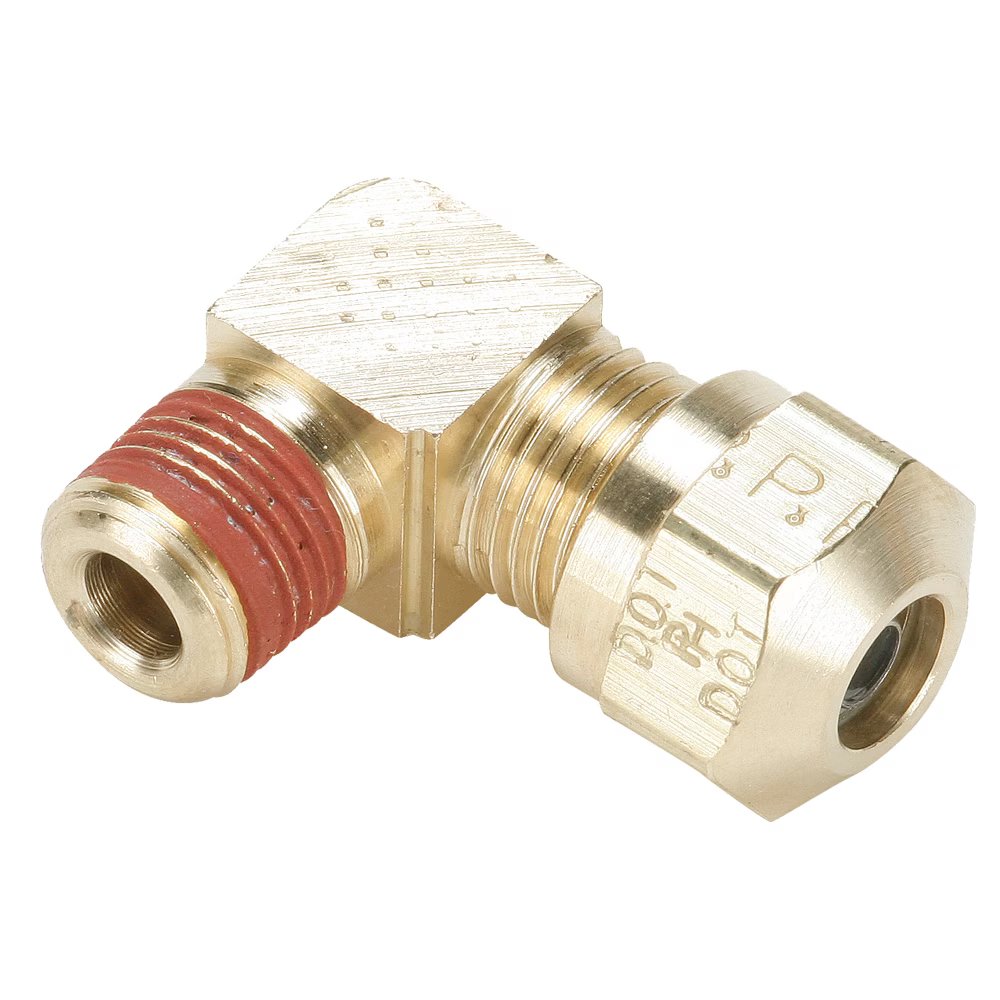 VS269NTA-6-6 by Parker | Air Brake–NTA® Fittings | 3/8" Tube Size x 3/8" Male Pipe Thread x 17/32" Thread | 90° Elbow | Brass | Pack of 10
