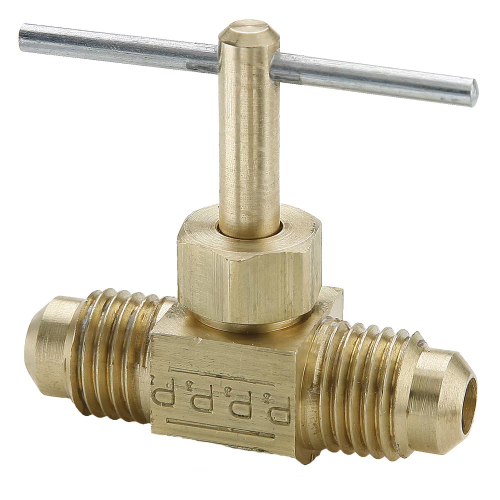 NV102F-4 by Parker | Needle Valve | 1/4" Flare x 1/4" Flare | 1.50" Length | Straight | Brass | Pack of 10