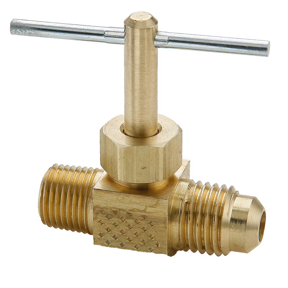 NV103F-4-2 by Parker | Needle Valve | 1/4" 45° Flare x 1/8" Male Pipe Thread | 1.50" Length | Straight | Brass | Pack of 10