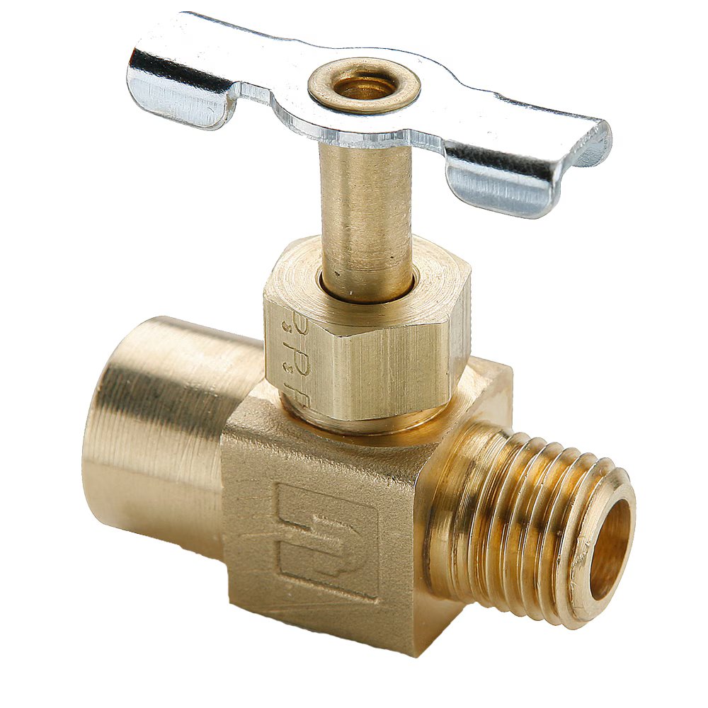 NV108P-2 by Parker | Needle Valve | 1/8" Female Pipe Thread x 1/8" Male Pipe Thread | 1.50" Length | Straight | Brass | Pack of 10