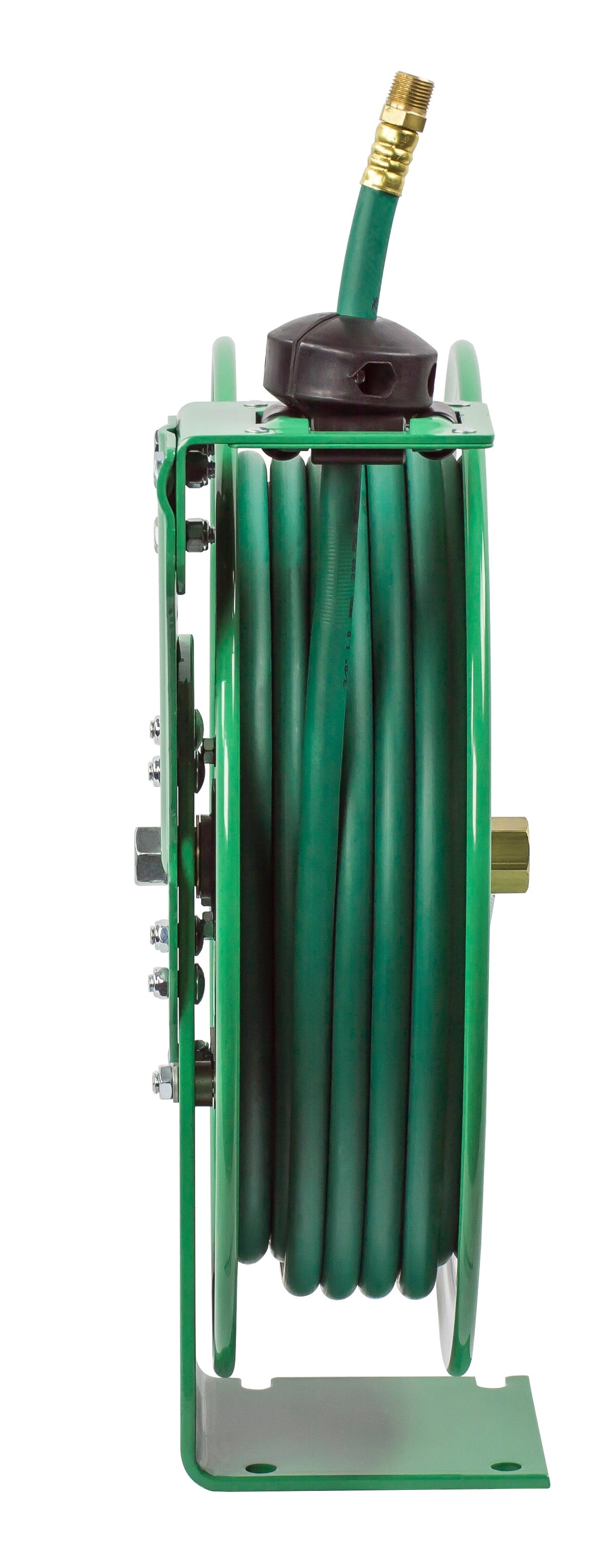 P-NP-350 by Coxreels | Nitro-Pro Series | 300 PSI Spring Driven Hose Reel for Nitrogen | 3/8" Hose ID, 3/8" FNPT Inlet x 3/8" MNPT Hose End | Steel | 50ft PVC Hose Included