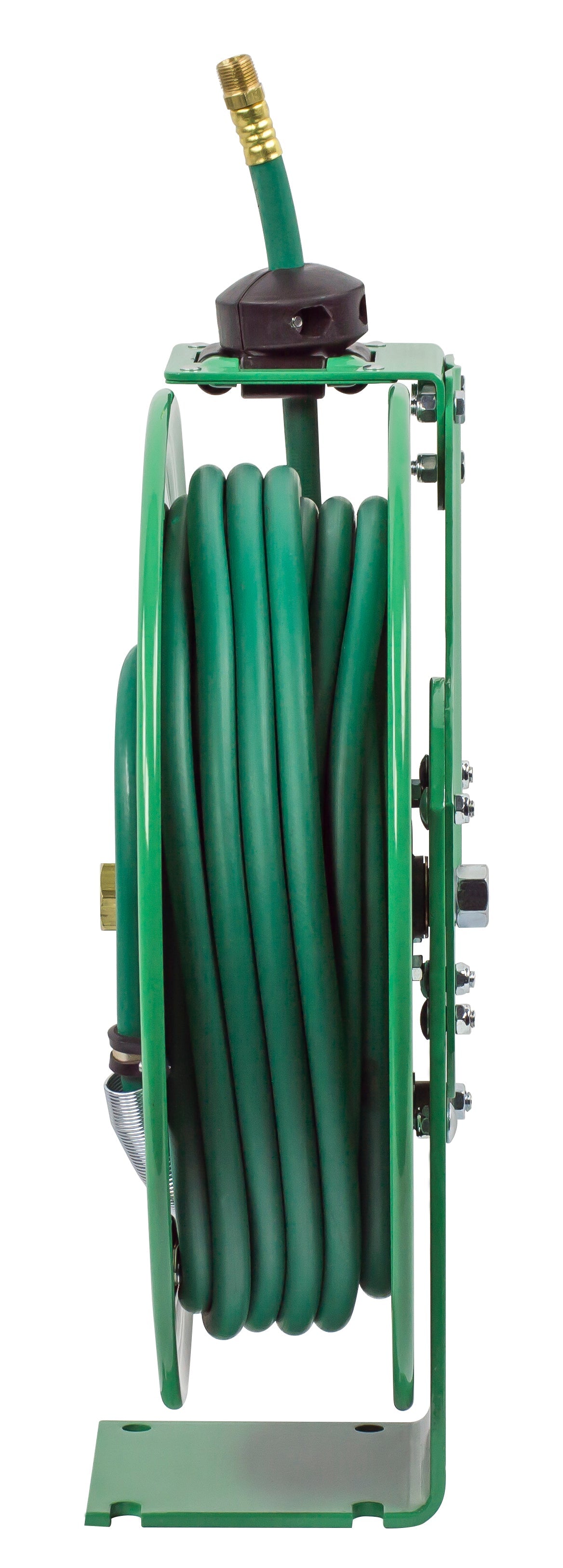 P-NP-350 by Coxreels | Nitro-Pro Series | 300 PSI Spring Driven Hose Reel for Nitrogen | 3/8" Hose ID, 3/8" FNPT Inlet x 3/8" MNPT Hose End | Steel | 50ft PVC Hose Included