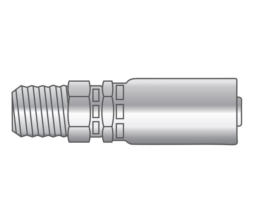 P-0202-MNPS Alfagomma Piranhaflex™ by Kuriyama | P Series | One-Piece Hydraulic Hose Fitting | -02 Hose ID x -02 Male NPTF Swivel 60° Seat | Carbon Steel