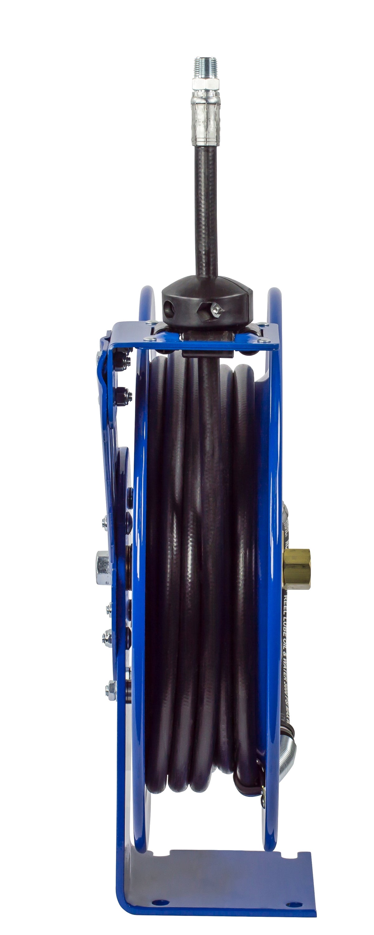 P-MP-420 by Coxreels | P Series | 2,500 PSI Spring Driven Hose Reel | 1/2" Hose ID, 1/2" FNPT Inlet x 1/2" MNPT Hose End | Steel | 20ft Rubber Hose Included