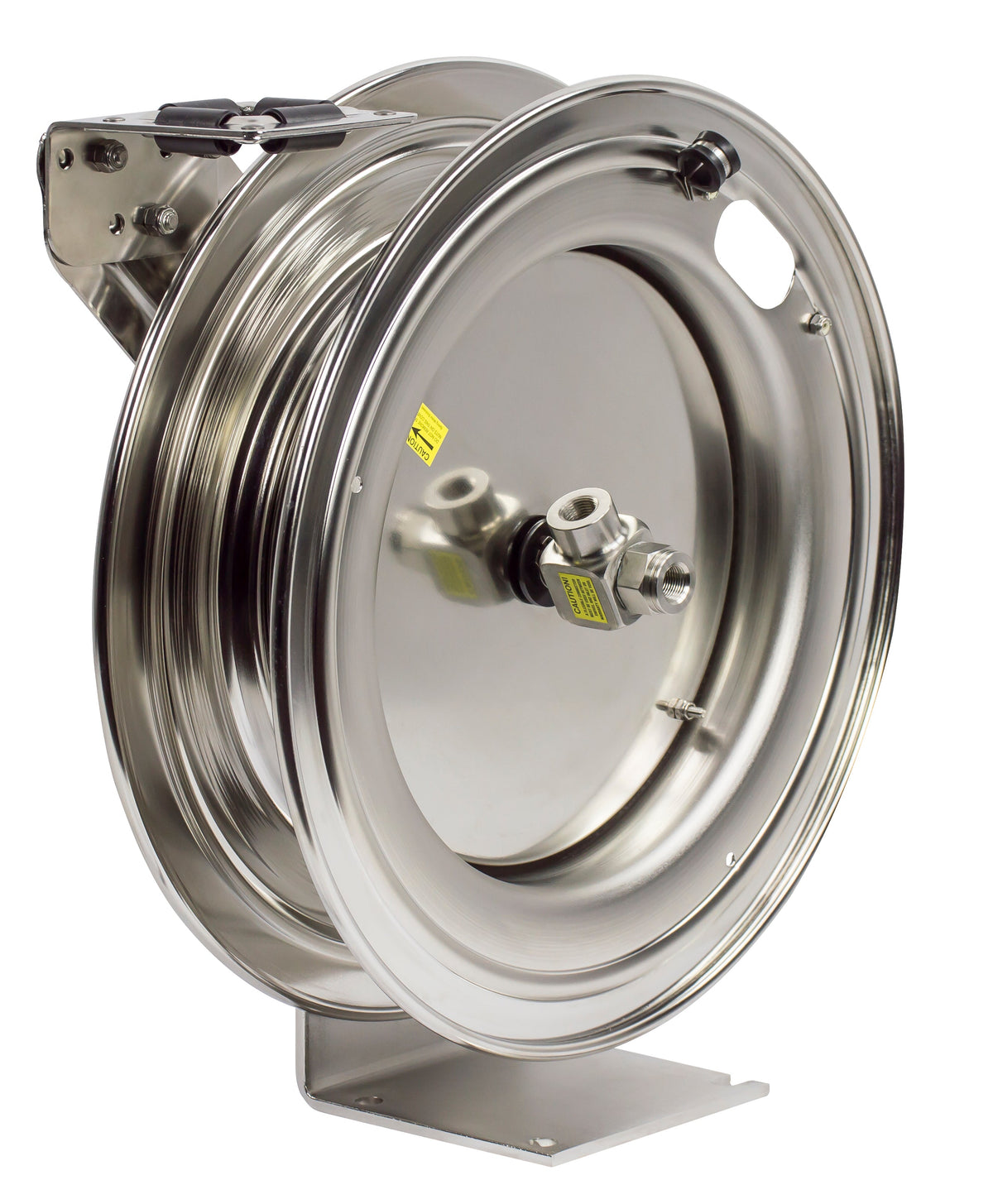 P-LPL-425-SS by Coxreels | P-SS Series | 300 PSI Spring Driven Hose Reel | 1/2" Hose ID, 1/2" FNPT Inlet | Stainless Steel | 25ft Capacity, Hose Not Included