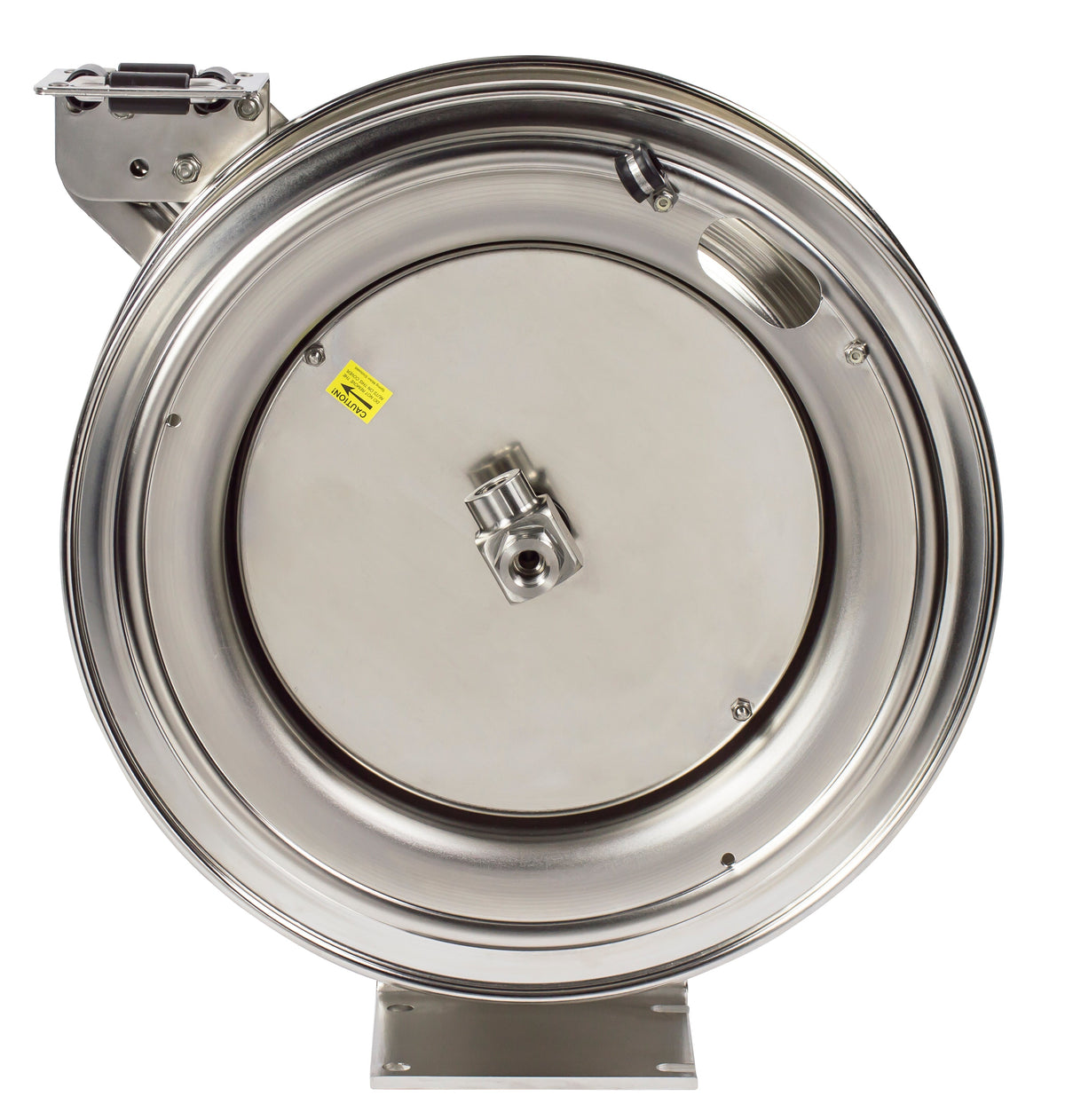 P-LPL-425-SS by Coxreels | P-SS Series | 300 PSI Spring Driven Hose Reel | 1/2" Hose ID, 1/2" FNPT Inlet | Stainless Steel | 25ft Capacity, Hose Not Included