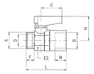 6320-3/8"-3/8 by AIGNEP | Ball Valves Series | Ball Valve | 3/8" BSPP Female x 3/8" BSPT Male