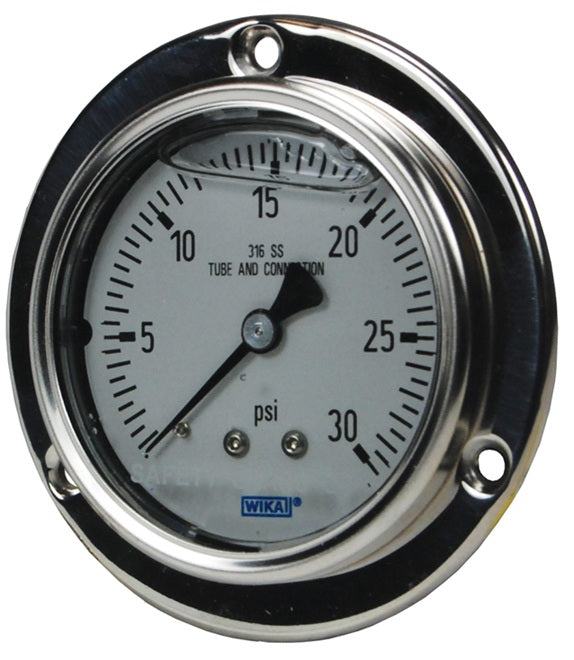 PBLSS1000 by Dixon Valve | Panel Builder Gauge | Lower Back Mount | 2-1/2" Face | 1/4" Lower Back Mount | 0-1000 PSI Range | Stainless Steel