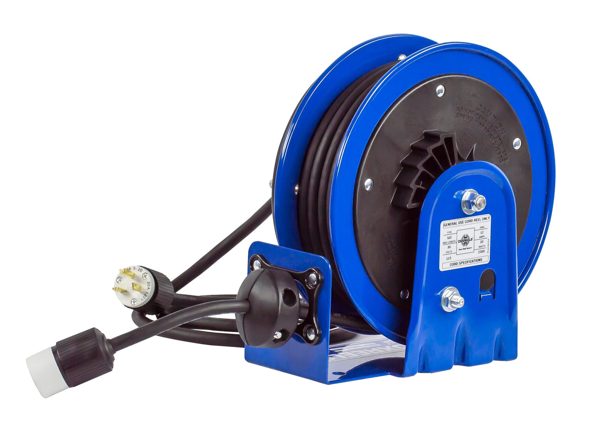 PC10-2512-4 by Coxreels | PC10 Series | Spring Driven Power Cord Reel | 12/3 SJO Cord, 20A, 115V | Steel | 25ft Cord Included