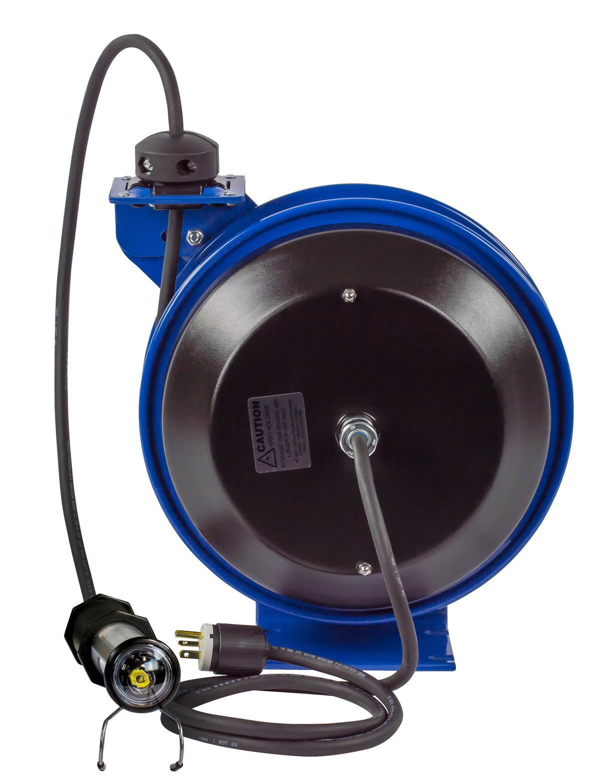 PC13-5016-H by Coxreels | PC Series | Spring Driven Power Cord Reel with Industrial Duty LED Light | 16/3 SJTO Cord, 13A, 115V | Steel | 50ft Cord Included