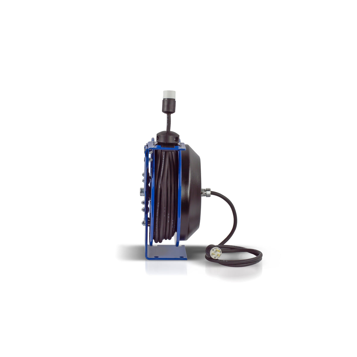 PC13-5012-A by Coxreels | PC Series | Spring Driven Power Cord Reel with Single Industrial Receptacle | 12/3 SJO Cord, 20A, 115V | Steel | 50ft Cord Included