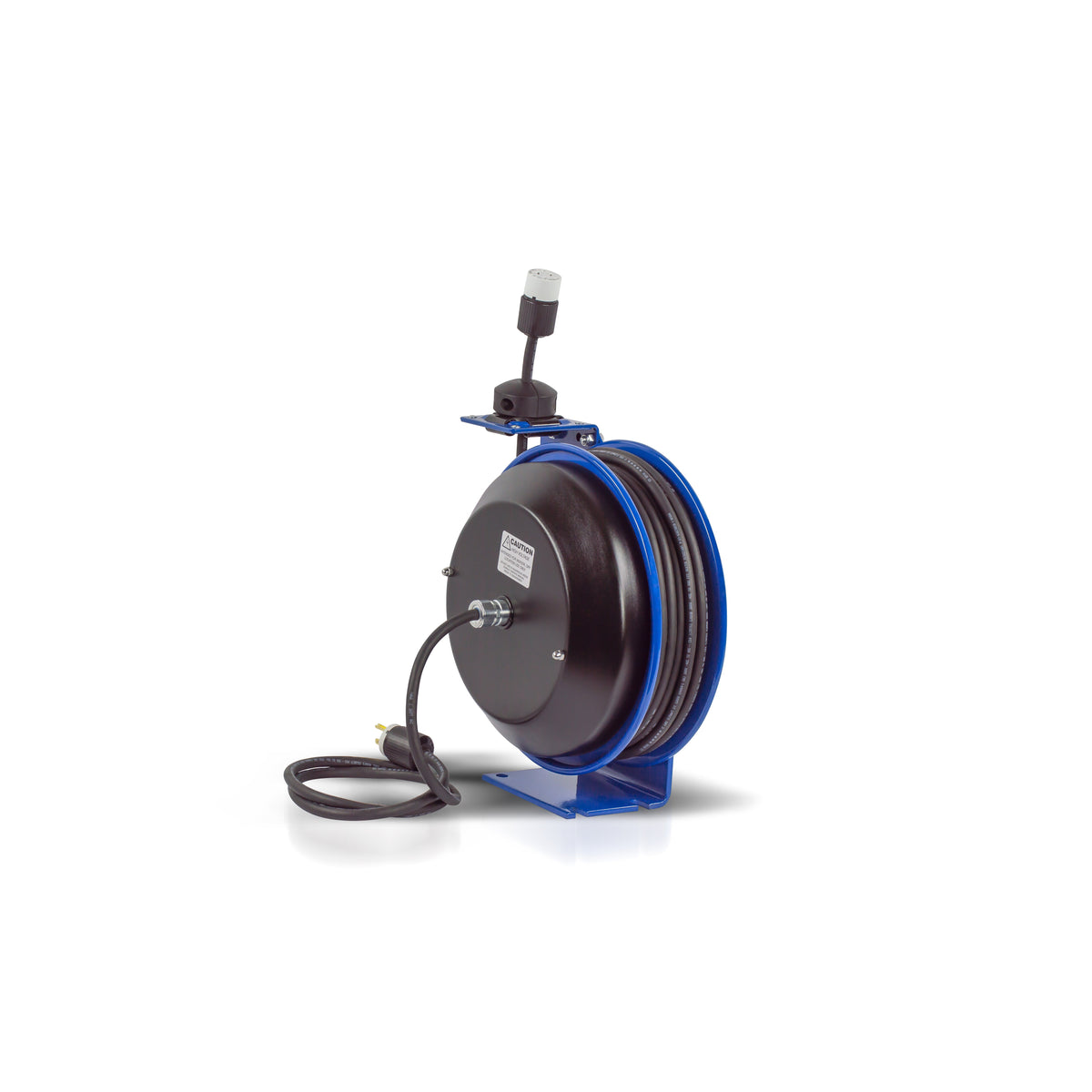 PC13-3512-A by Coxreels | PC Series | Spring Driven Power Cord Reel with Single Industrial Receptacle | 12/3 SJO Cord, 20A, 115V | Steel | 35ft Cord Included