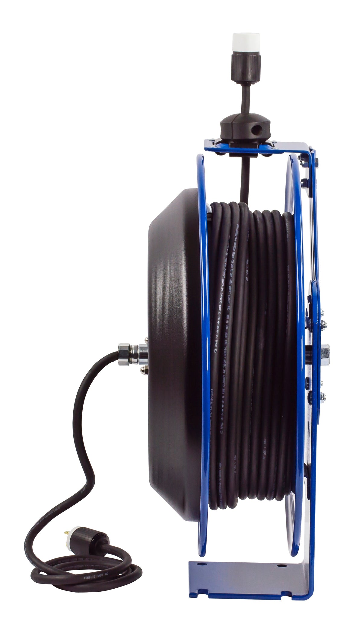 PC19-7516-A by Coxreels | PC Series | Spring Driven Power Cord Reel with Single Industrial Receptacle | 16/3 SJO Cord, 13A, 115V | Steel | 75ft Cord Included