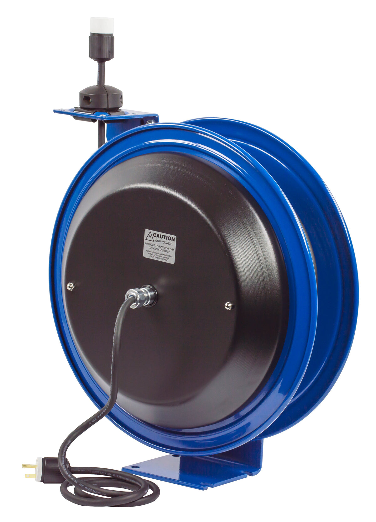 PC19-7516-A by Coxreels | PC Series | Spring Driven Power Cord Reel with Single Industrial Receptacle | 16/3 SJO Cord, 13A, 115V | Steel | 75ft Cord Included