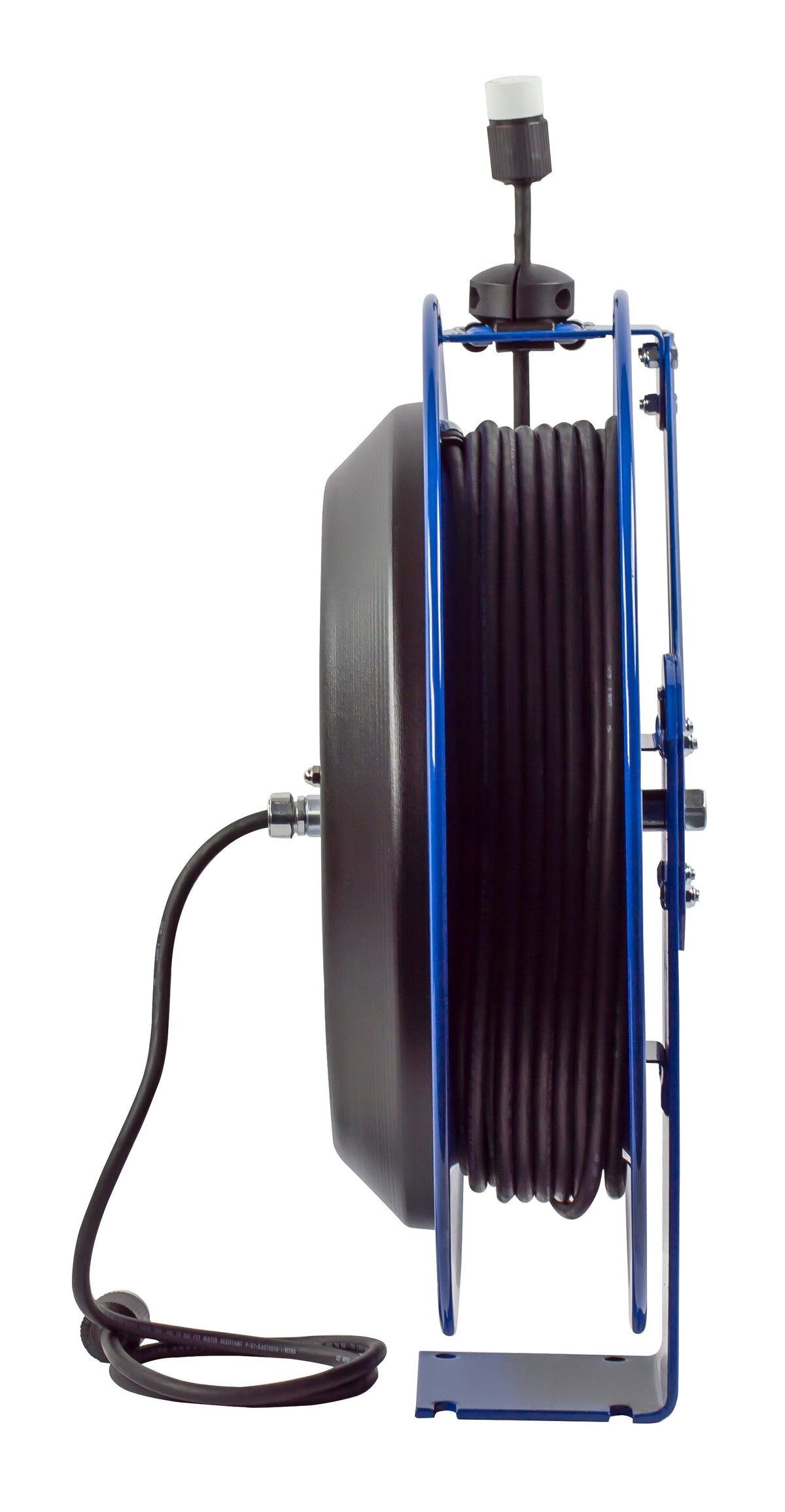 PC24-0012-A by Coxreels | PC Series | Spring Driven Power Cord Reel with Single Industrial Receptacle | 12/3 SJO Cord, 20A, 115V | Steel | 100ft Cord Included