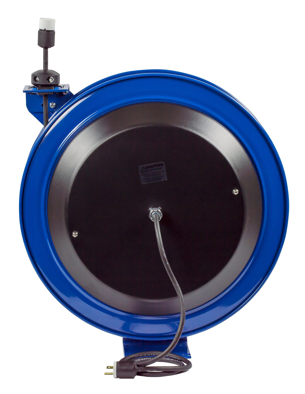 PC24-0016-A by Coxreels | PC Series | Spring Driven Power Cord Reel with Single Industrial Receptacle | 16/3 SJO Cord, 13A, 115V | Steel | 100ft Cord Included