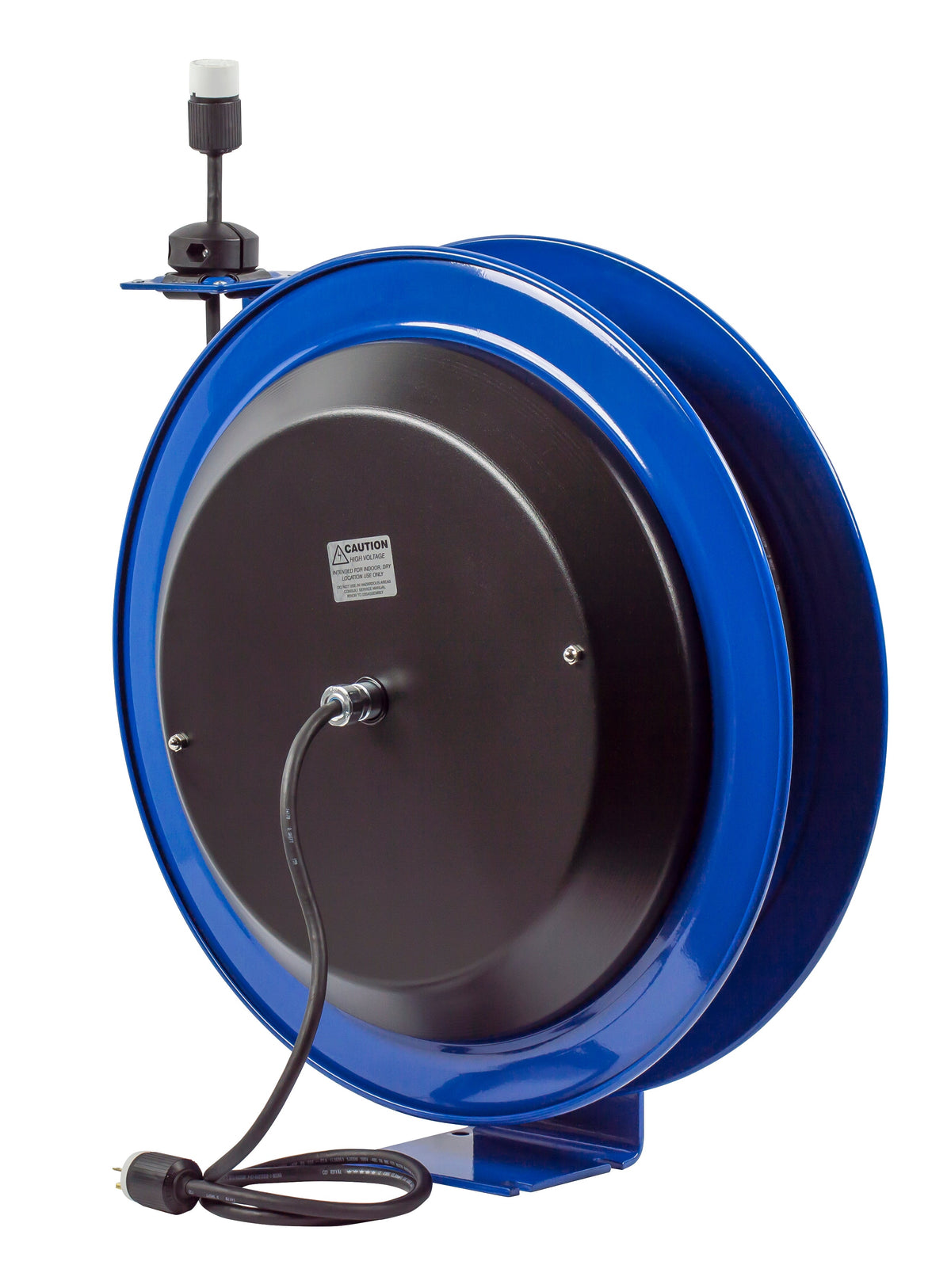 PC24-0016-A by Coxreels | PC Series | Spring Driven Power Cord Reel with Single Industrial Receptacle | 16/3 SJO Cord, 13A, 115V | Steel | 100ft Cord Included