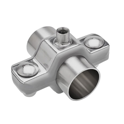 PHTCM-200T-304SLN by ACL Hygienic | Process Hex Hanger Threaded Coupling w/ Lock Nut | 2" Tube Size x 1/2" Thread | Gray | 304 Stainless Steel