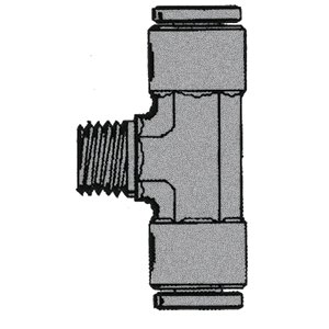 B-31172-02-02-02 Breco by Foster | 1/8" Push-to-Connect x 1/8" Push-to-Connect x 1/8" Male NPTF Thread | Tee