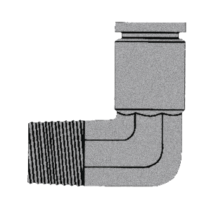 B-31169-08-06 Breco by Foster | 1/2" Push-to-Connect x 3/8" Male NPTF Thread | 90° Elbow