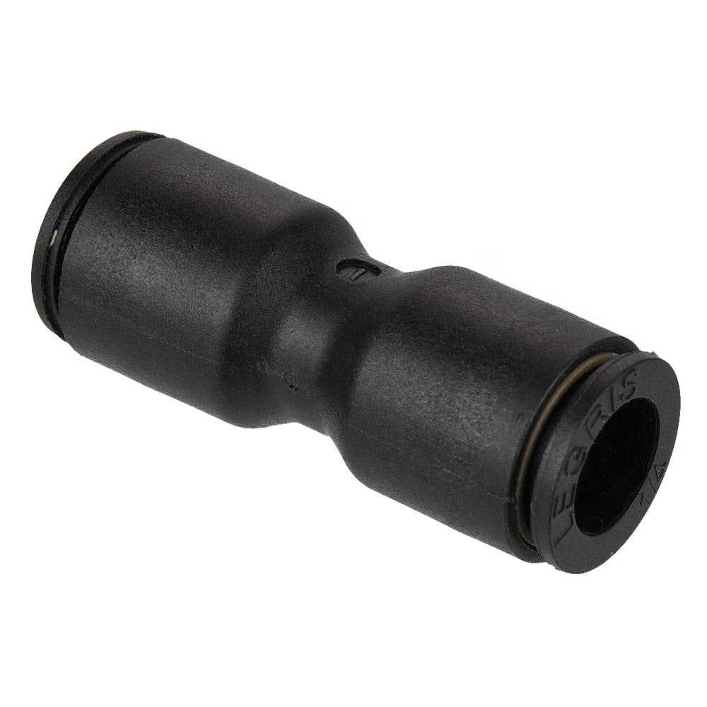 32PLP-12M-10M by Parker | Prestolok PLP Composite Push-to-Connect Fittings | Tube to Tube Fittings | 12mm to 10mm Unequal Union | 50.5mm Length (L) | Straight | Glass-Reinforced Nylon | Pack of 10
