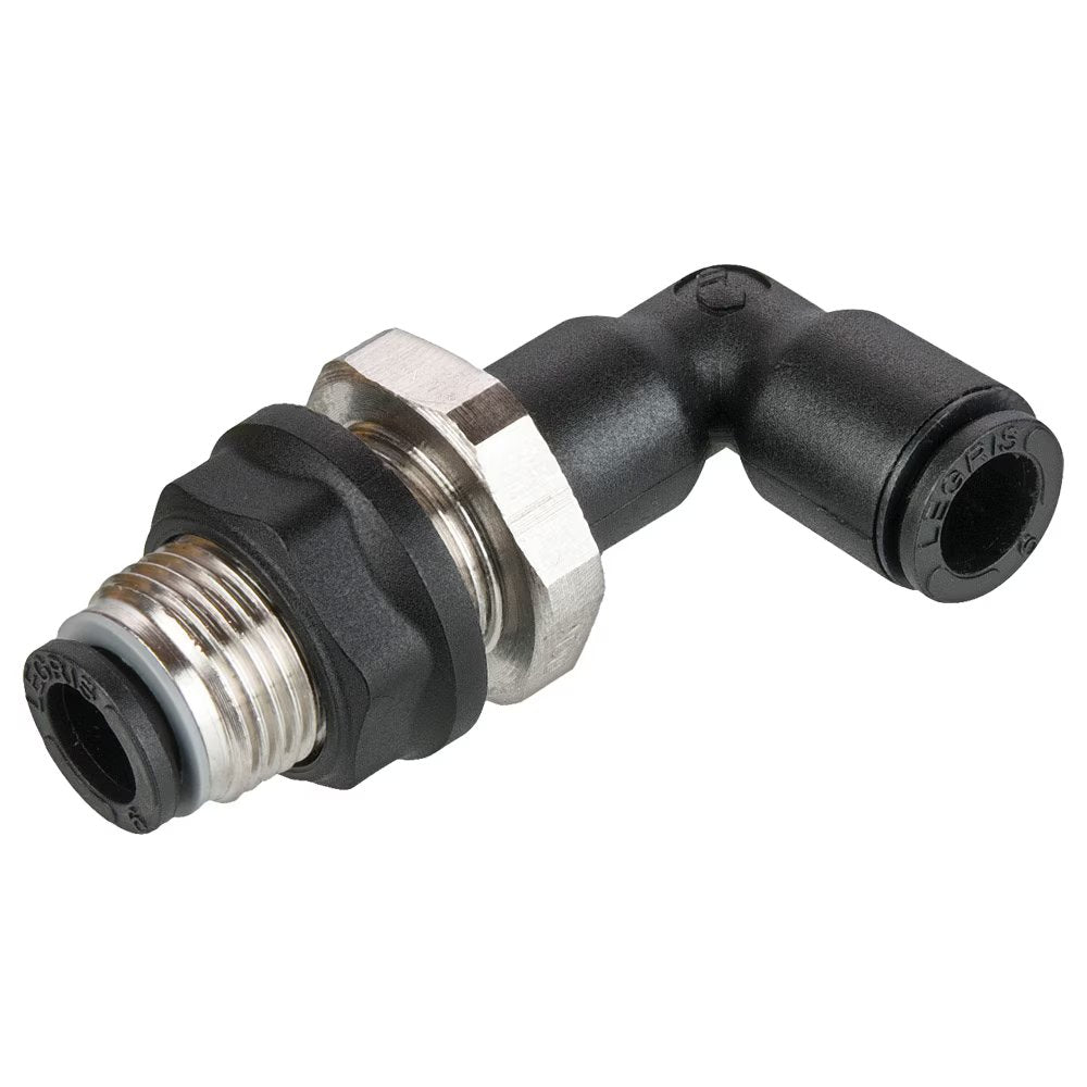 365PLPBH-6M by Parker | Prestolok PLP Composite Push-to-Connect Fittings | Bulkhead Union Fittings | 6mm Equal Bulkhead | 15mm Hex (C1) | 15mm Hex (C2) | 90° Elbow | Glass-Reinforced Nylon | Pack of 10