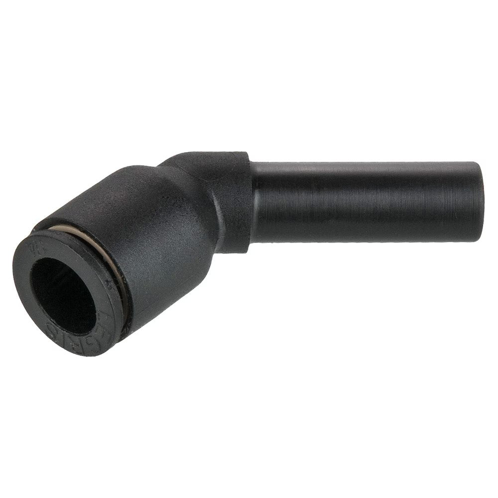 379PLPSP-10M by Parker | Prestolok PLP Composite Push-to-Connect Fittings | Plug-In Fittings | 10mm Tube Size | 53.0mm Height (H) | 45° Elbow | Glass-Reinforced Nylon | Pack of 10