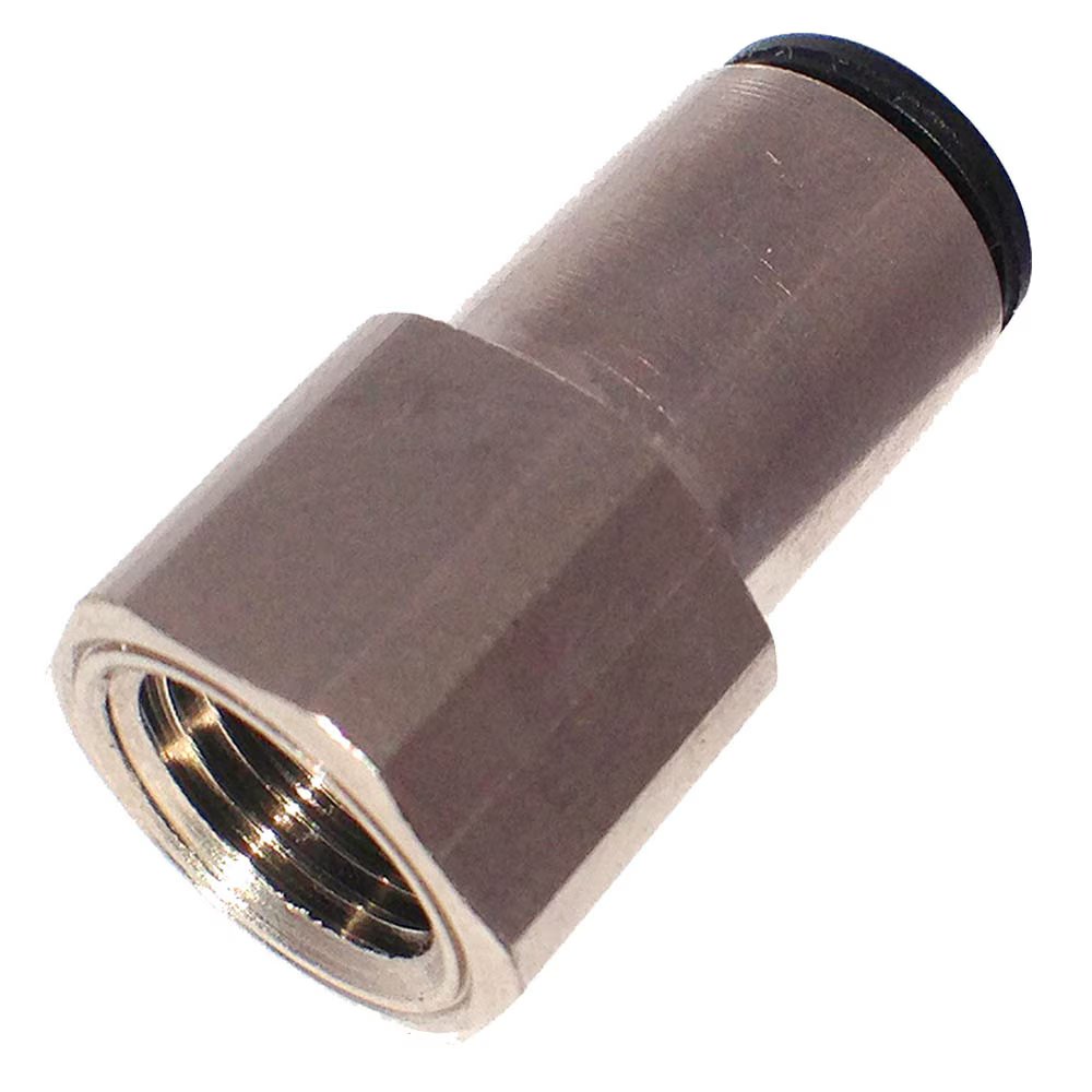 66LF-10M-6G by Parker | Prestolok PLP Composite Push-to-Connect Fittings | 10mm Connector x 3/8" Female BSPP Thread | 36mm Length | Straight | Brass | Pack of 10