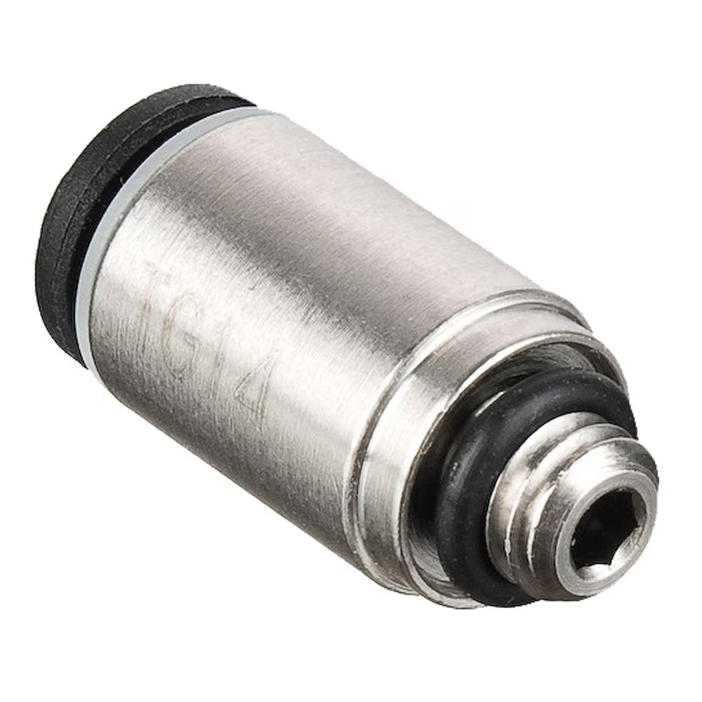 W68LF-6-4R by Parker | Prestolok PLP Composite Push-to-Connect Fittings | Threaded Fitting | 3/8" Connector x 1/4" Male BSPT Thread | .689" Width | Straight | Brass | Pack of 10