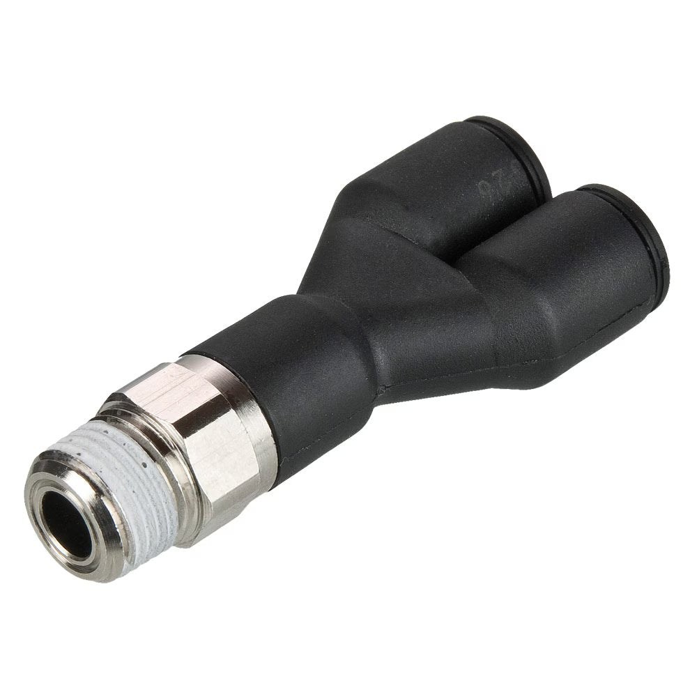 W368PLP-4-4 by Parker | Prestolok PLP Composite Push-to-Connect Fittings | Thread Fitting | 1/4" Connector x 1/4" Male NPT Thread | 14mm Hex | .87" Length (L) | Y | Glass-Reinforced Nylon | Pack of 250