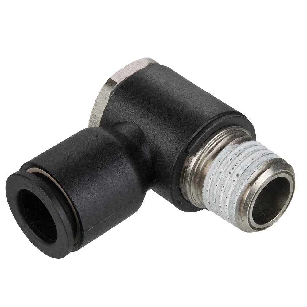 W369PLPBJ-8M-4R by Parker | Prestolok PLP Composite Push-to-Connect Fittings | Modular Fitting | 8mm Banjo x 1/4" Male BSPT Thread | 17mm Hex | 25.0mm Length (L2) | Glass-Reinforced Nylon | Pack of 10