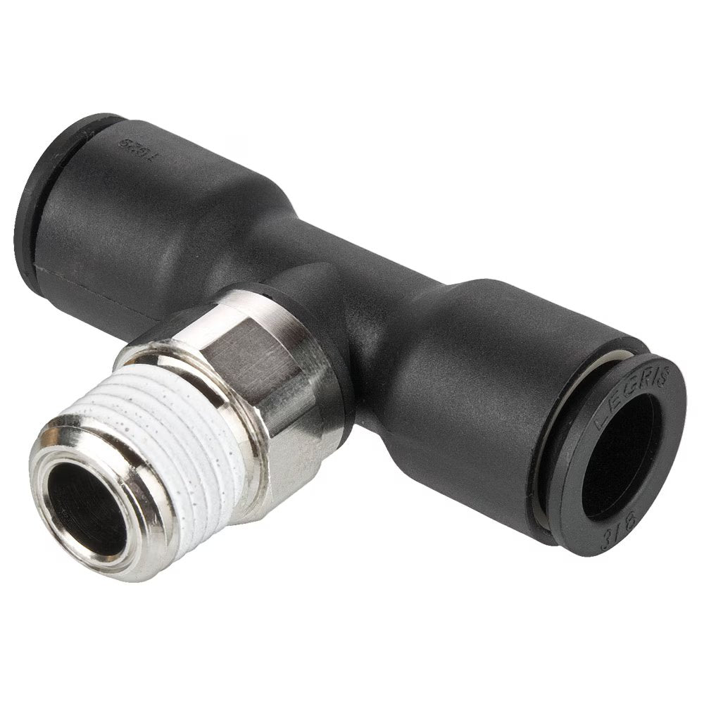 W372PLP-14M-6R by Parker | Prestolok PLP Composite Push-to-Connect Fittings | Thread Fitting | 14mm Tube Size x 3/8" Male BSPT Thread | 20mm Hex | 35.5mm Length (L/2) | Tee | Glass-Reinforced Nylon | Pack of 10