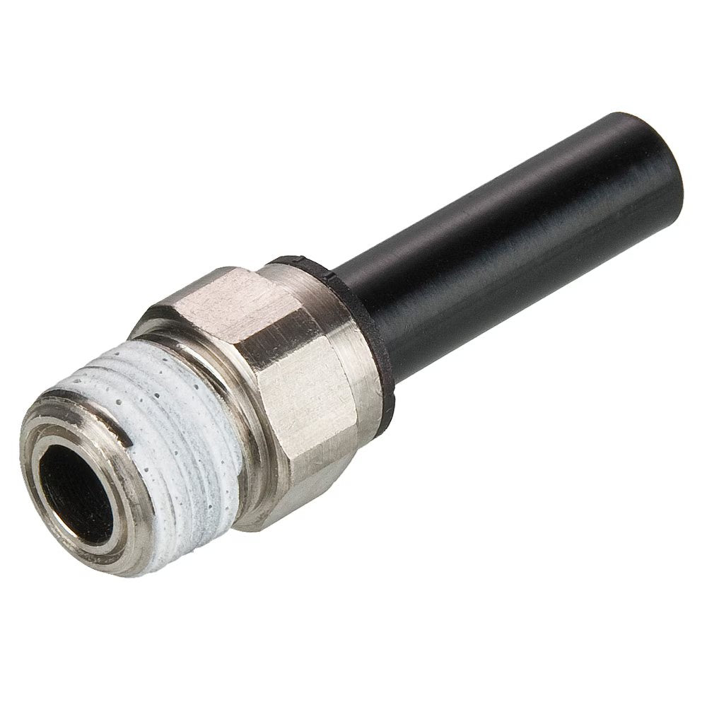 W68PLPSP-6M-4R by Parker | Prestolok PLP Composite Push-to-Connect Fittings | 6mm Standpipe Tube Size x 1/4" Male BSPT Thread | 14mm Hex | Straight | Glass-Reinforced Nylon | Pack of 10
