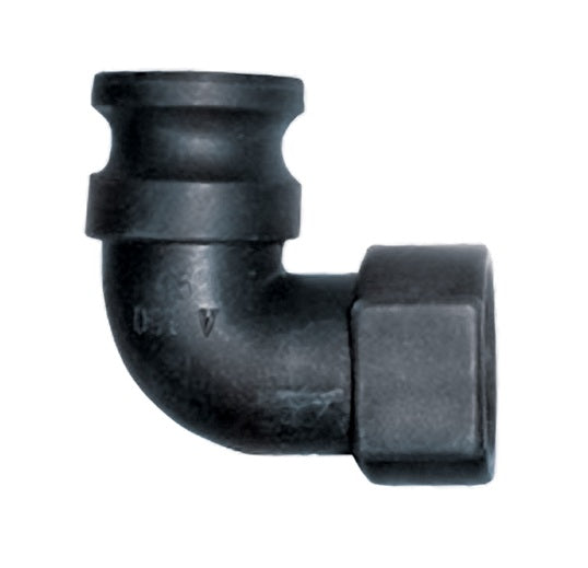 PP150A90 by Kuriyama | PPA90 Series | Part A | 90° Elbow | Cam & Groove Adapter | 1-1/2" Adapter x 1-1/2" Female NPT | Polypropylene