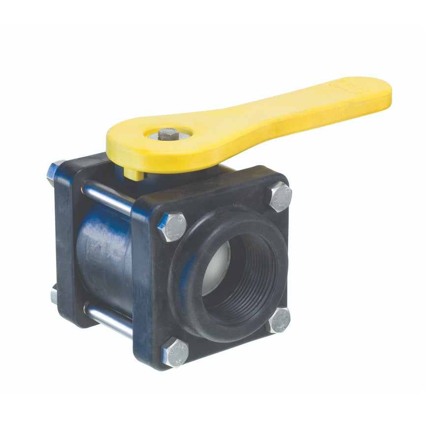PPBV100 by Kuriyama | PPBV Series | Ball Valve | 1" Female NPT | 4-Bolt | Polypropylene